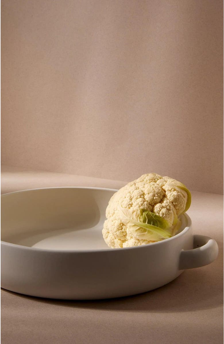 Gharyan Stoneware Large Serving Plate With Handles, Alternate, color, White