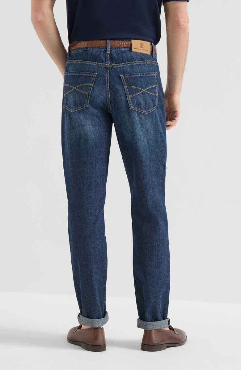 Brunello Cucinelli Lightweight denim trousers, Alternate, color, Dark Denim