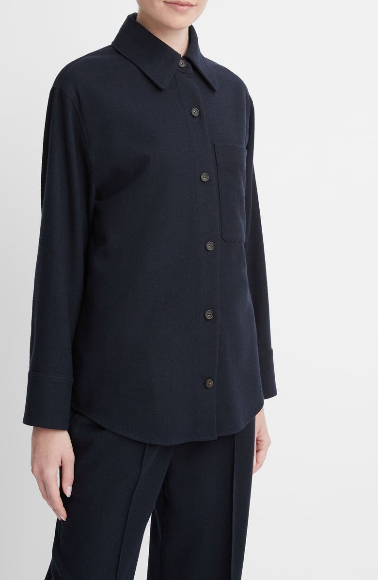 Vince Brushed Flannel Shirt Jacket, Alternate, color, Coastal