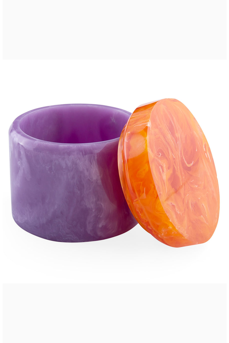 Como Box, Alternate, color, Lavender / Orange