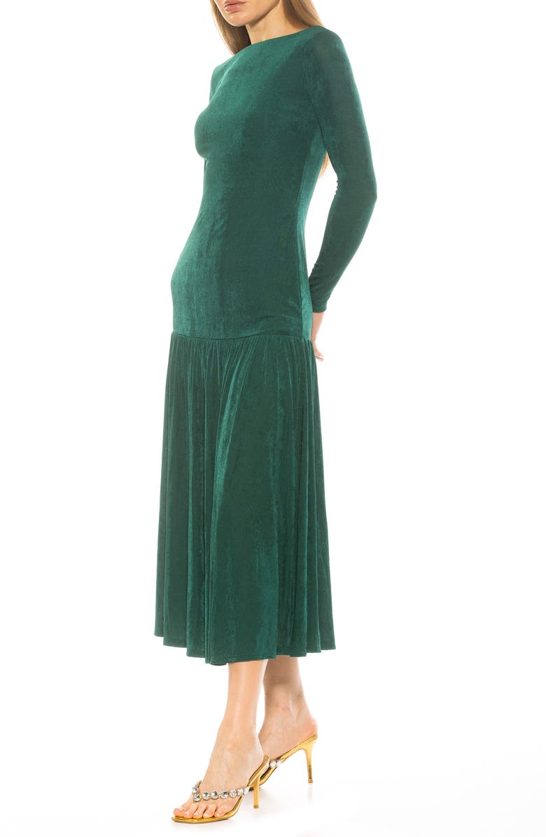 Alexia Admor Khaite Long Sleeve Midi Dress, Alternate, color, Emerald