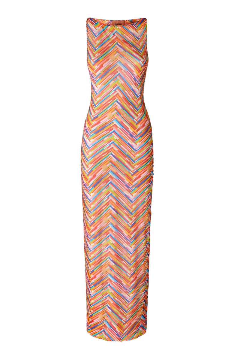 Missoni Long Sleeveless Dress In Printed Tulle, Alternate, color, Multicoloured 2