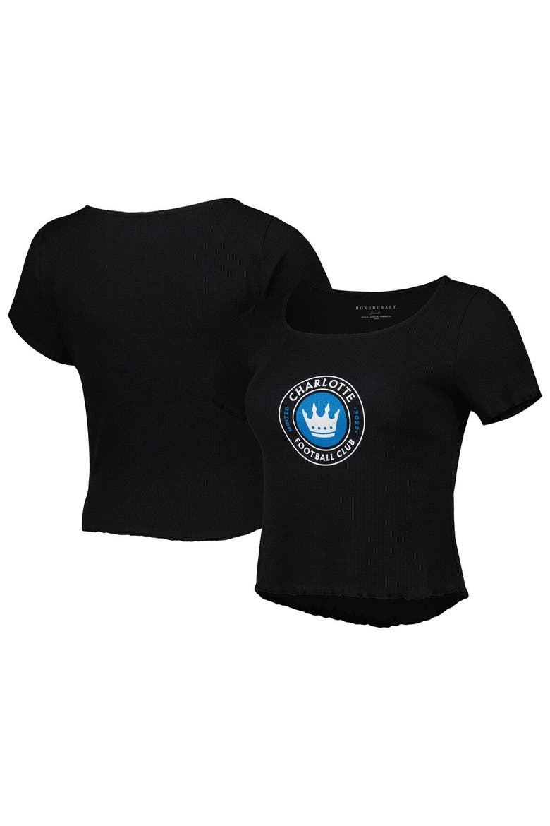 Women's Black Charlotte FC Baby Rib T-Shirt, Main, color, Black