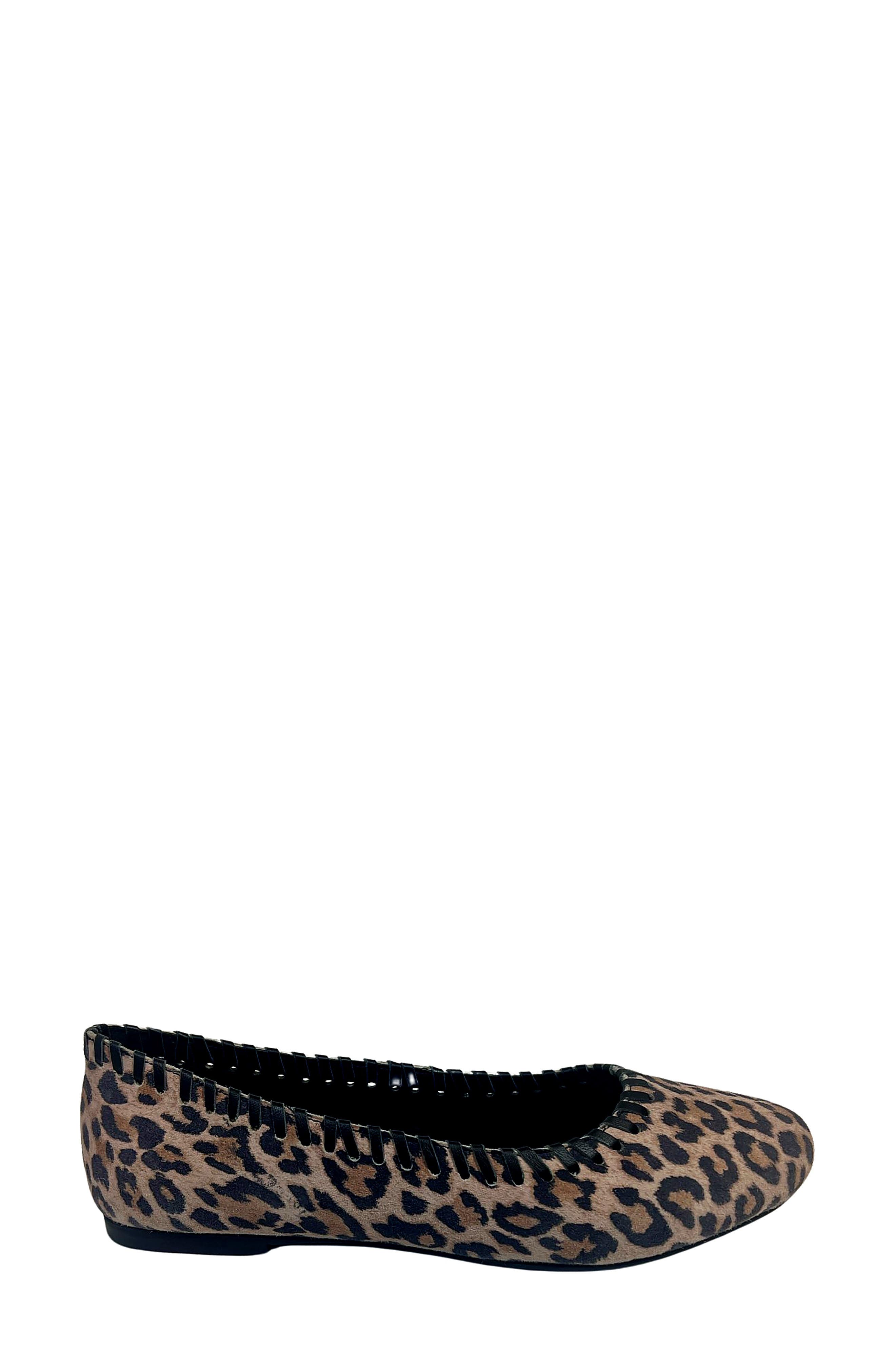 Jelavu Ella Whipstitch Ballet Flat, Alternate, color, Leopard