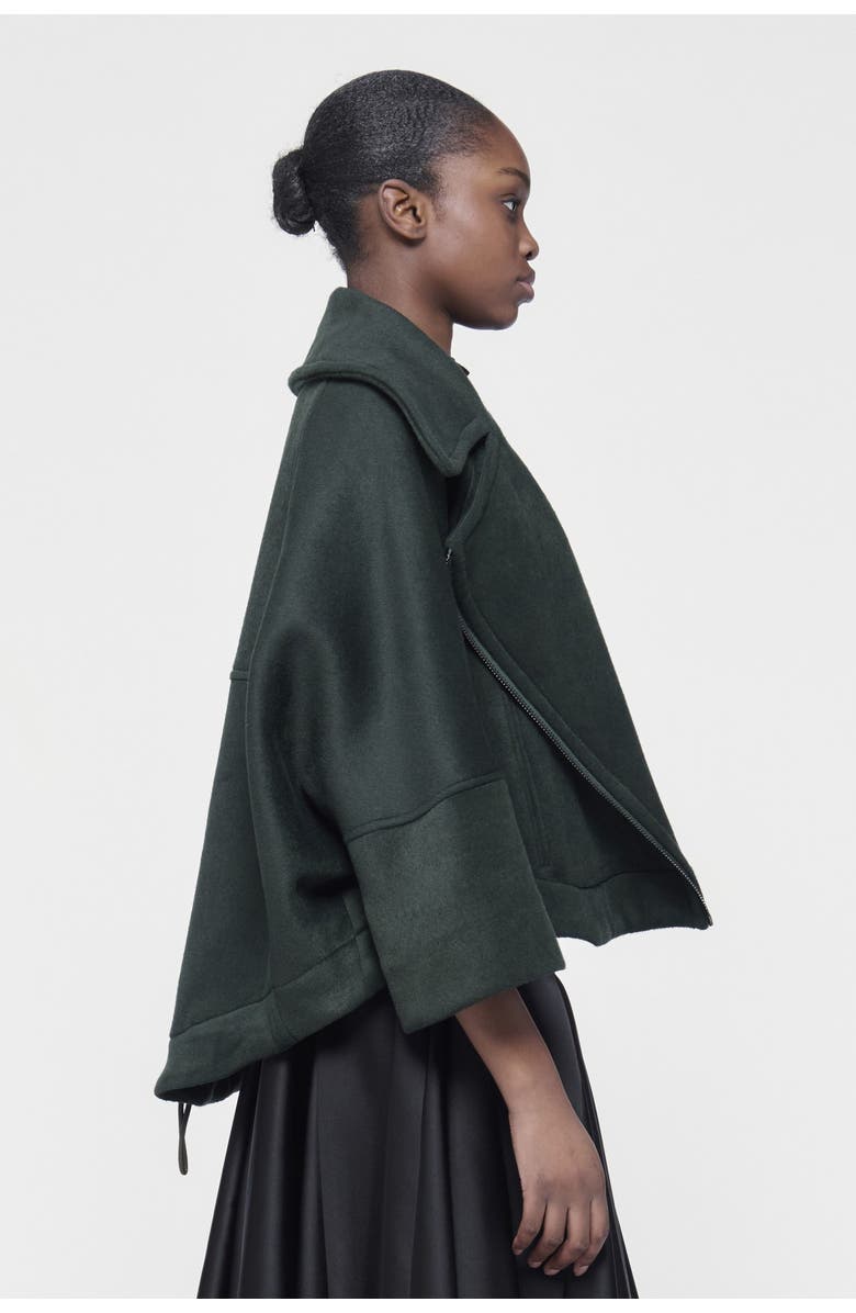 Leem Boxy Biker Jacket, Alternate, color, Green