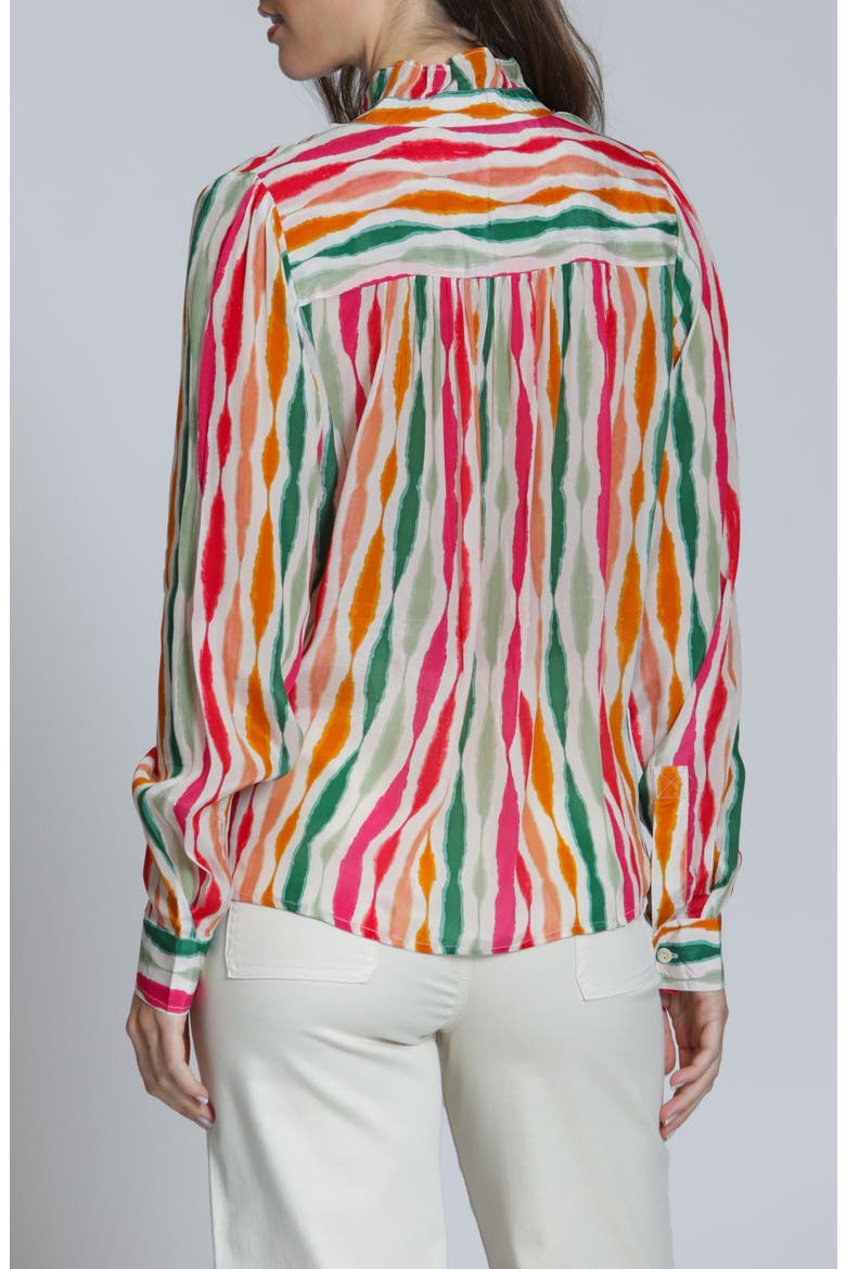 Ruffle Placket Top, Alternate, color, HIBISCUS MULTI