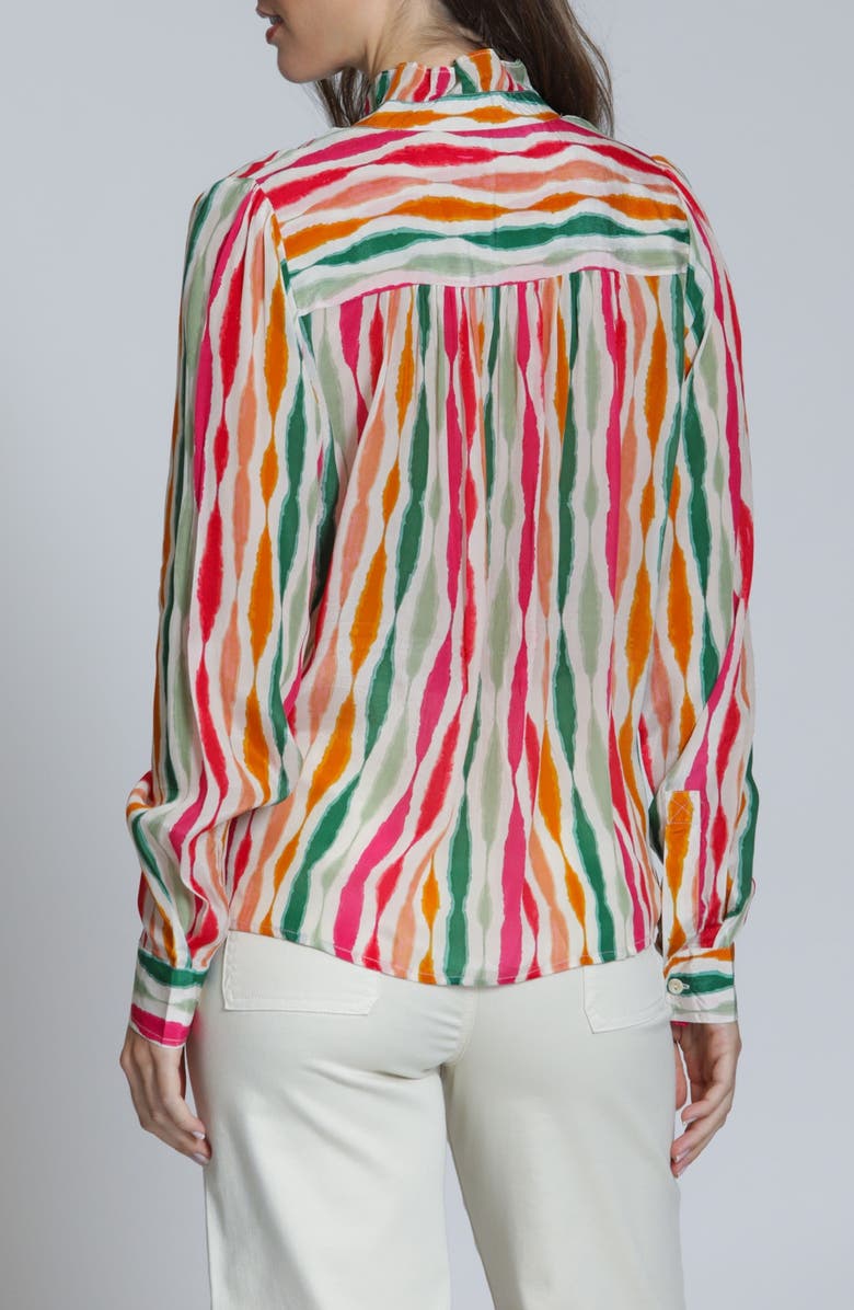 APNY Ruffle Placket Top, Alternate, color, Hibiscus Multi