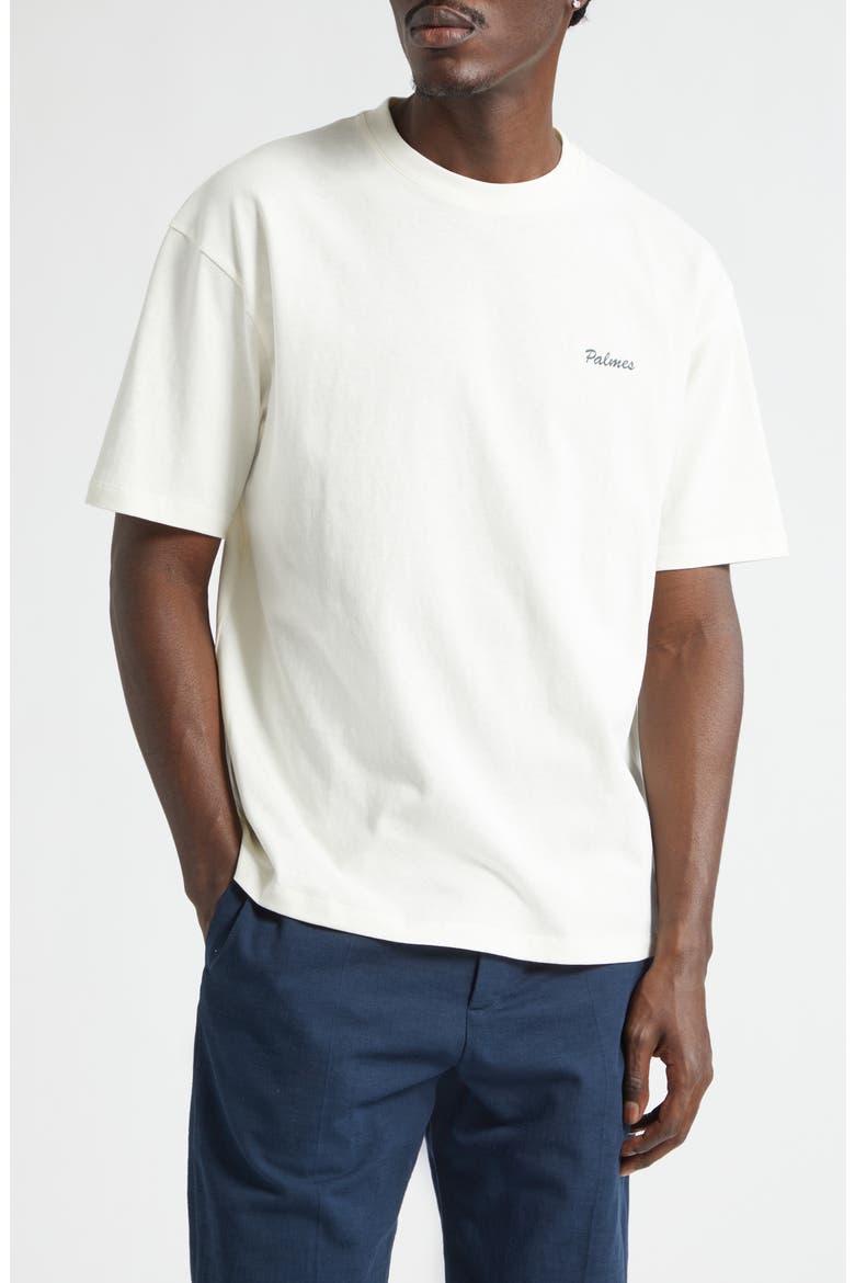 Pigment Dyed Cotton Logo T-Shirt, Main, color, OFF-WHITE