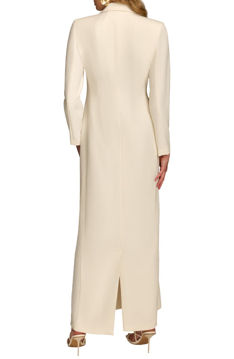 Donna Karan New York Double Breasted Long Sleeve Crepe Blazer Gown, Alternate, color, Pristine/Pearl