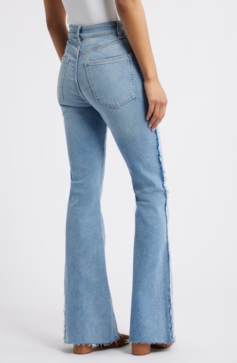WARP+WEFT Mia Fray Seam Raw Hem Flare Leg Jeans, Alternate, color, Crossroads