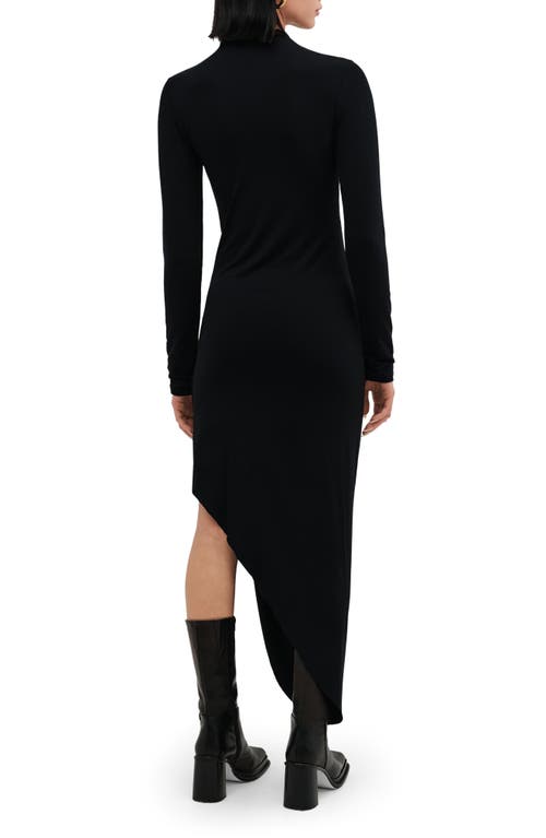 Two Lines By Marcella Lisbon Mock Neck Long Sleeve Maxi Dress In Black