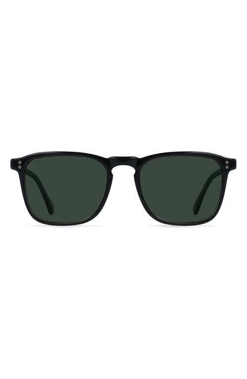 RAEN Wiley Polarized Square Sunglasses in Recycled Black/Green Polar 