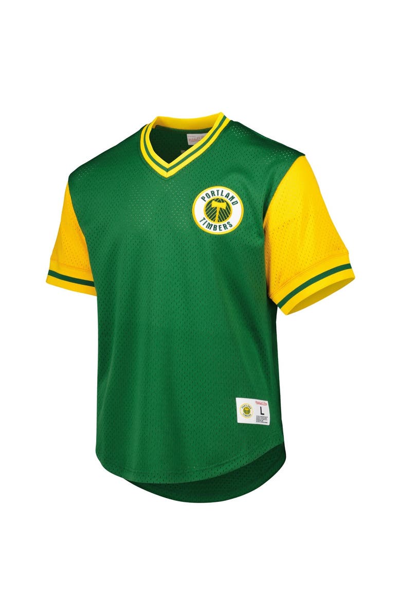 Mitchell & Ness Men's Mitchell & Ness Green Portland Timbers Mesh V-Neck T-Shirt, Alternate, color,