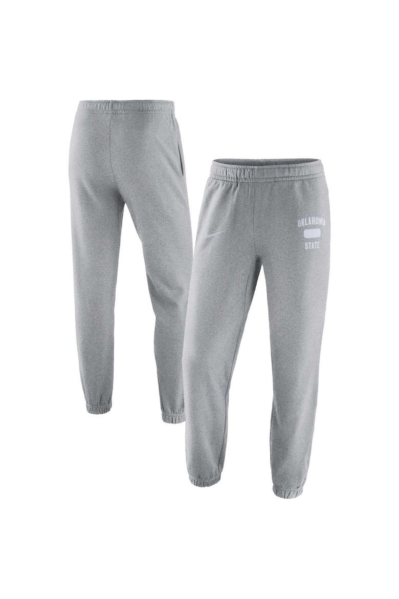 Men's Nike Heathered Gray Oklahoma State Cowboys Saturday Fleece Pants, Main, color, Heather Gray