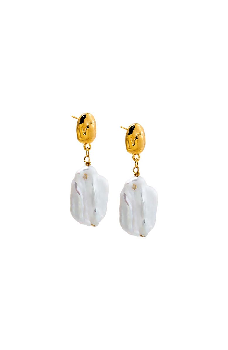 BY ADINA EDEN Baroque Pearl Drop Earrings, Main, color, Pearl White