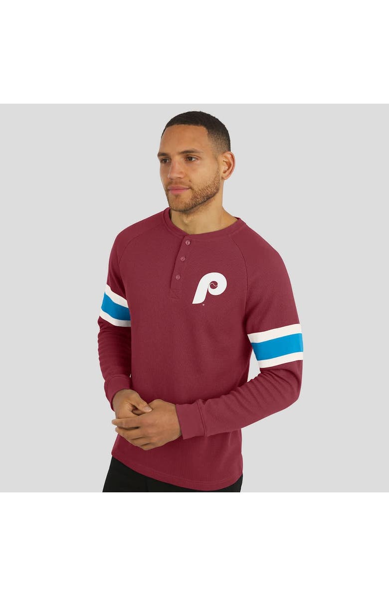 Darius Rucker Collection by Fanatics Men's Darius Rucker Collection by Fanatics Burgundy Philadelphia Phillies Waffle-Knit Raglan Long Sleeve Henley T-Shirt, Alternate, color, Burgundy