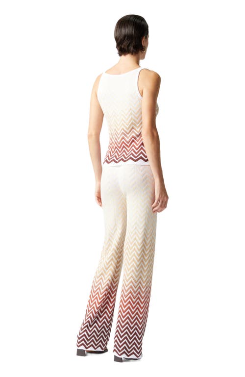 Missoni Cotton And Viscose Chevron Dégradé Basket In Red Multicoloured
