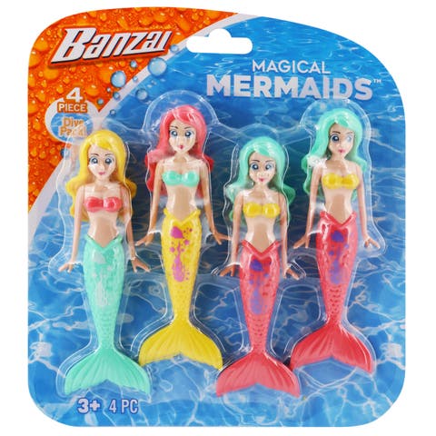 4 Piece Water/Pool Toy Dive Set Mermaids Dolls