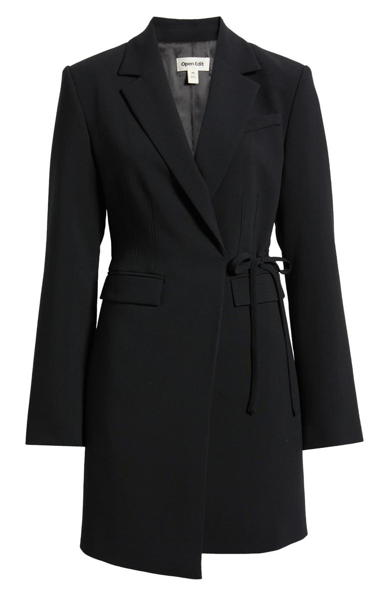 Open Edit The Icon Suiting Wrap Blazer Dress, Alternate, color, Black
