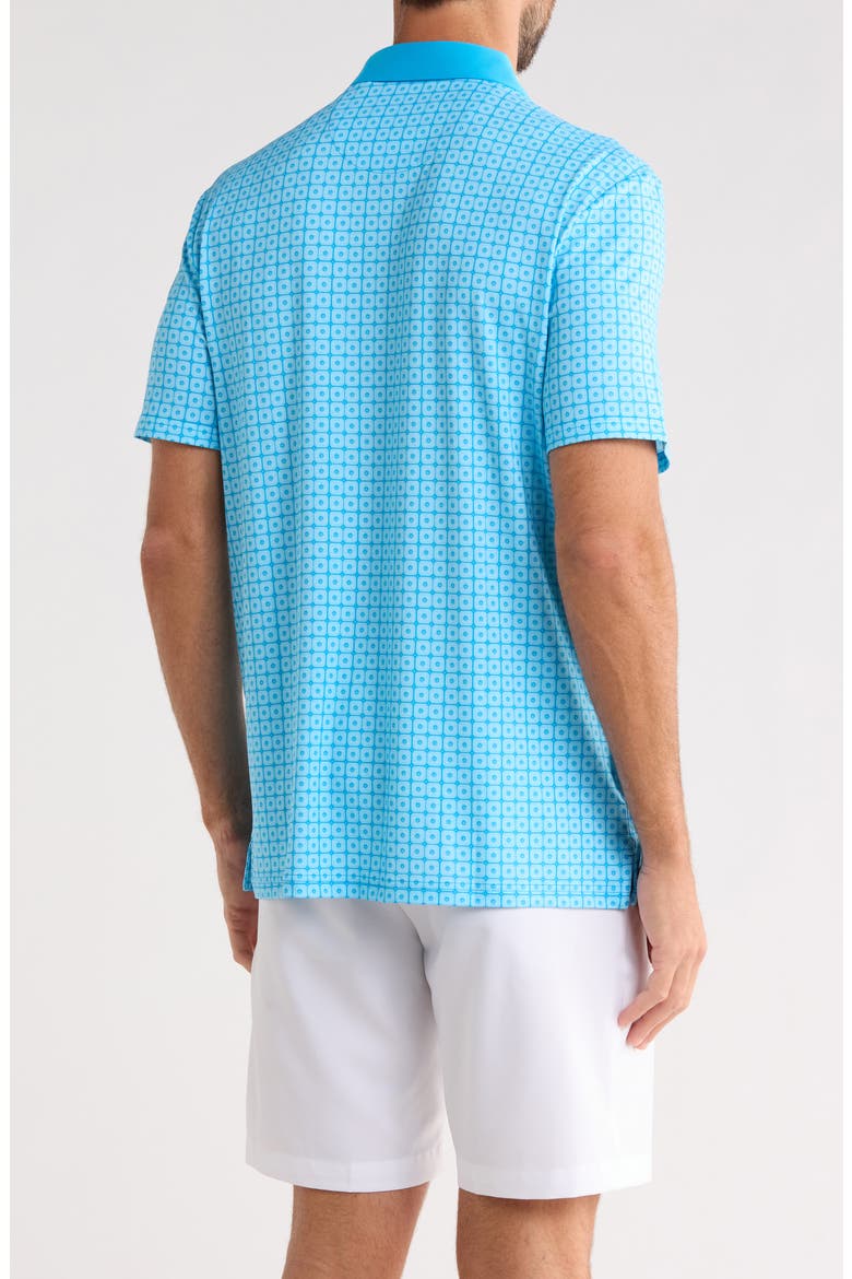 Layered Windowpane Print Knit Polo, Alternate, color, MALIBU BLUE