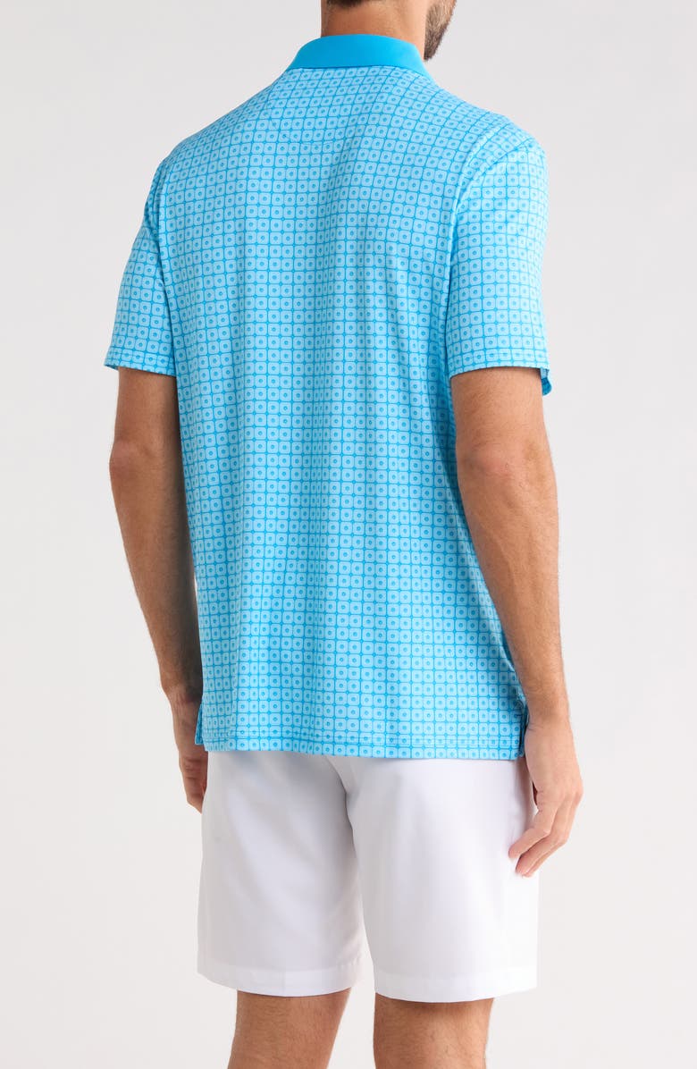 Original Penguin Layered Windowpane Print Knit Polo, Alternate, color, Malibu Blue