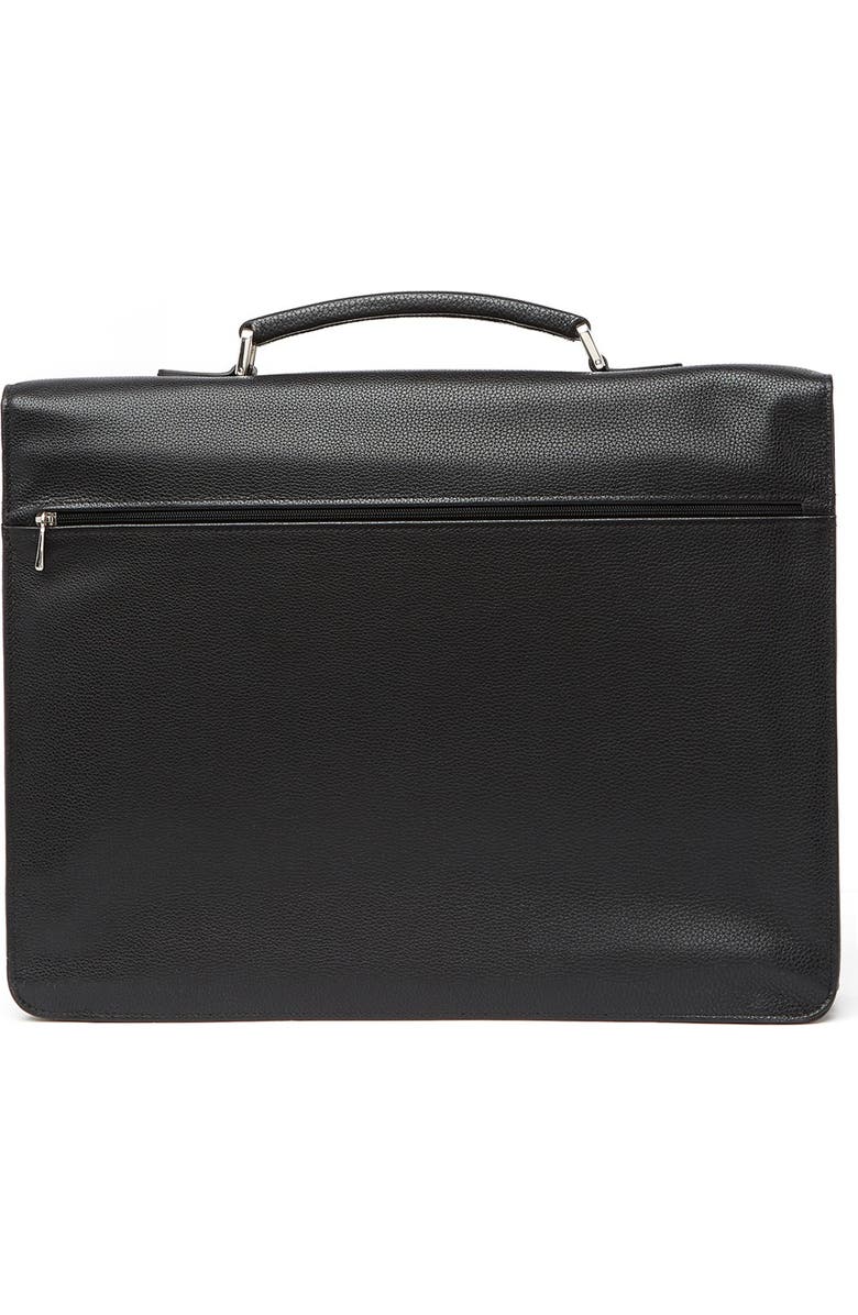 Longchamp Pebbled Leather Briefcase, Alternate, color, Blk/Nickel