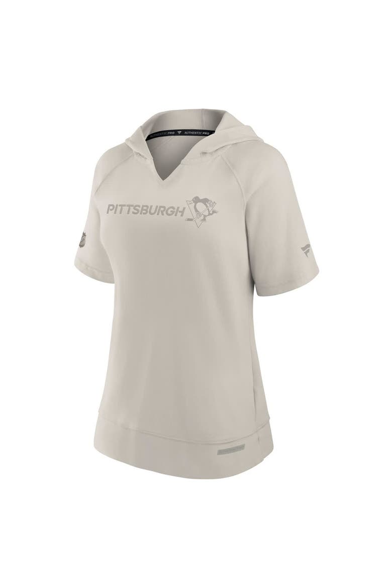 Women's Fanatics Cream Pittsburgh Penguins Authentic Pro Road Fashion Top, Alternate, color, Cream