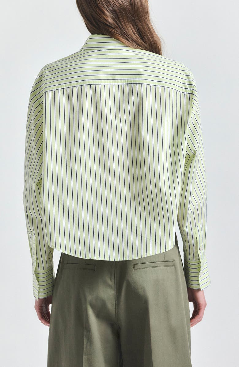 Derek Lam 10 Crosby Evelina Stripe Woven Shirt, Alternate, color, Shadow Lime / White