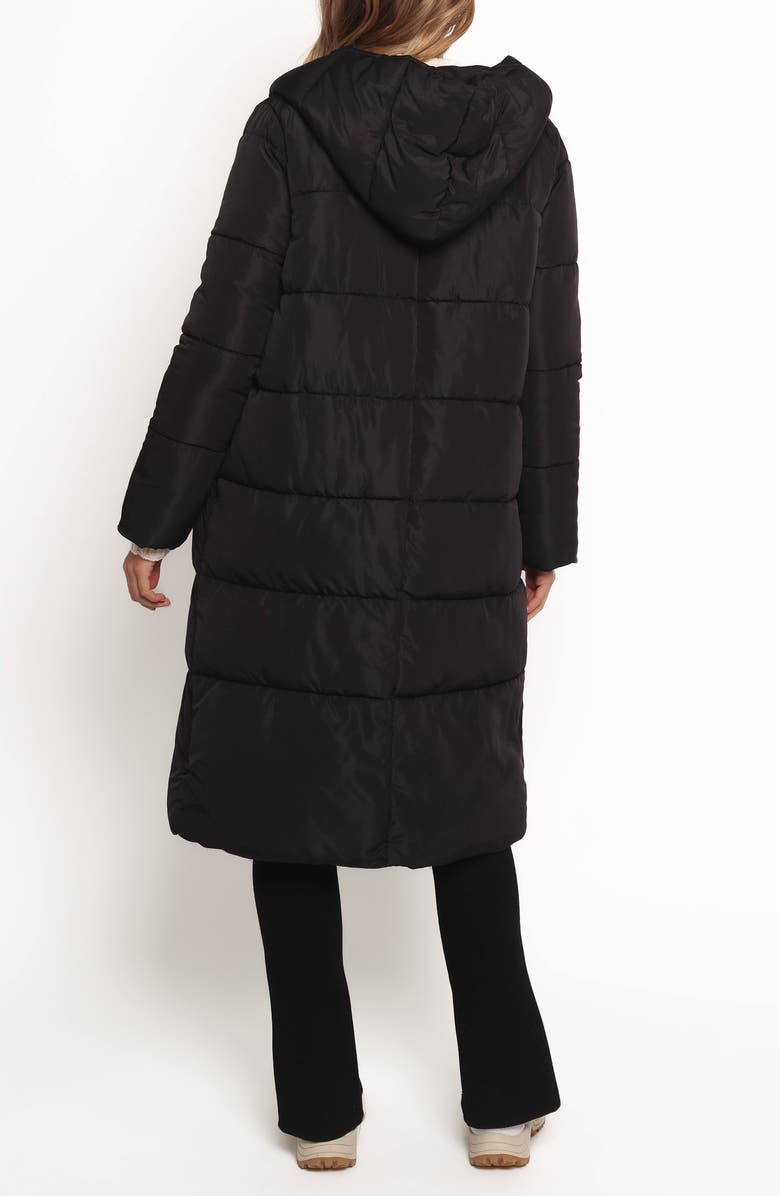 Petal & Pup Averie Hooded Longline Puffer Coat, Alternate, color, Black