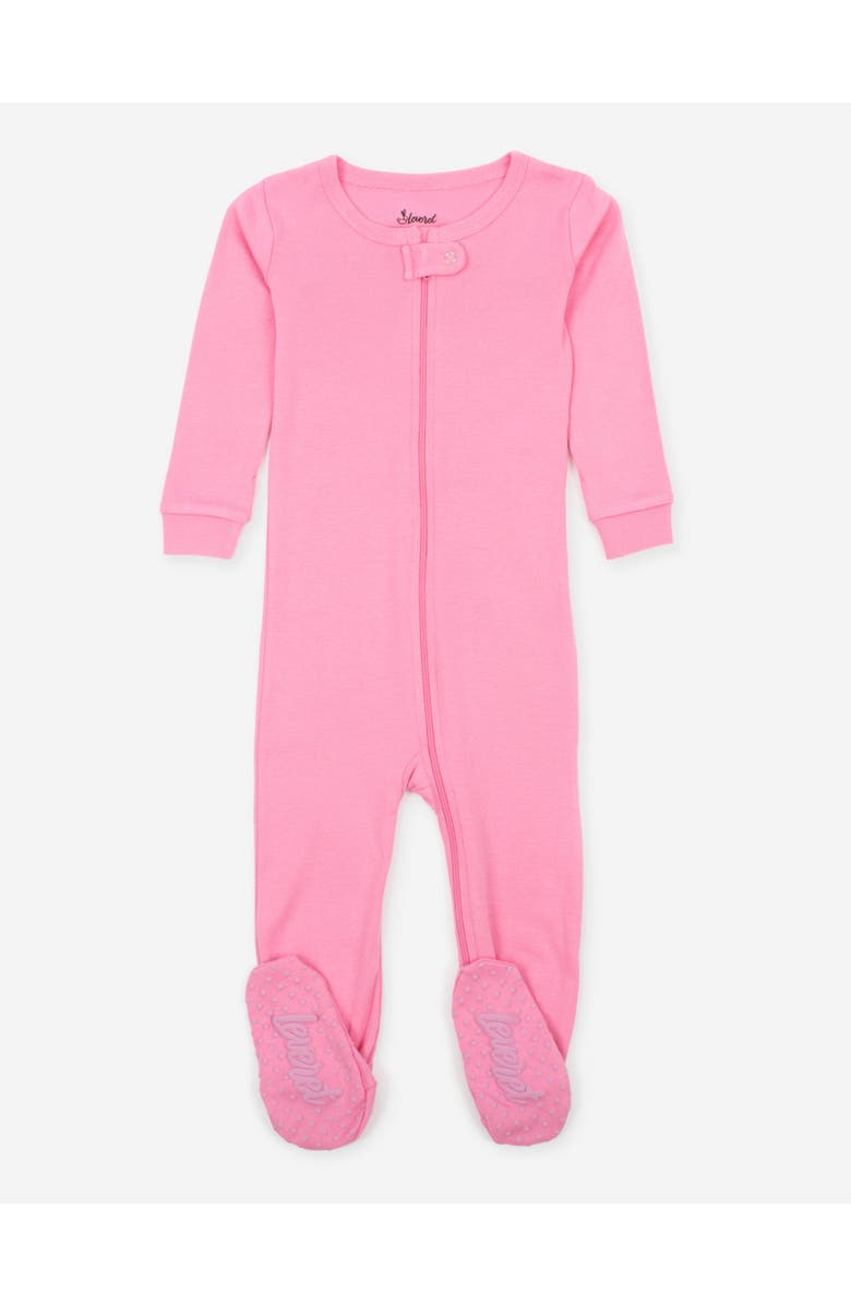 Leveret Footed Solid Cotton Matching Family Pajamas, Main, color, Light Pink
