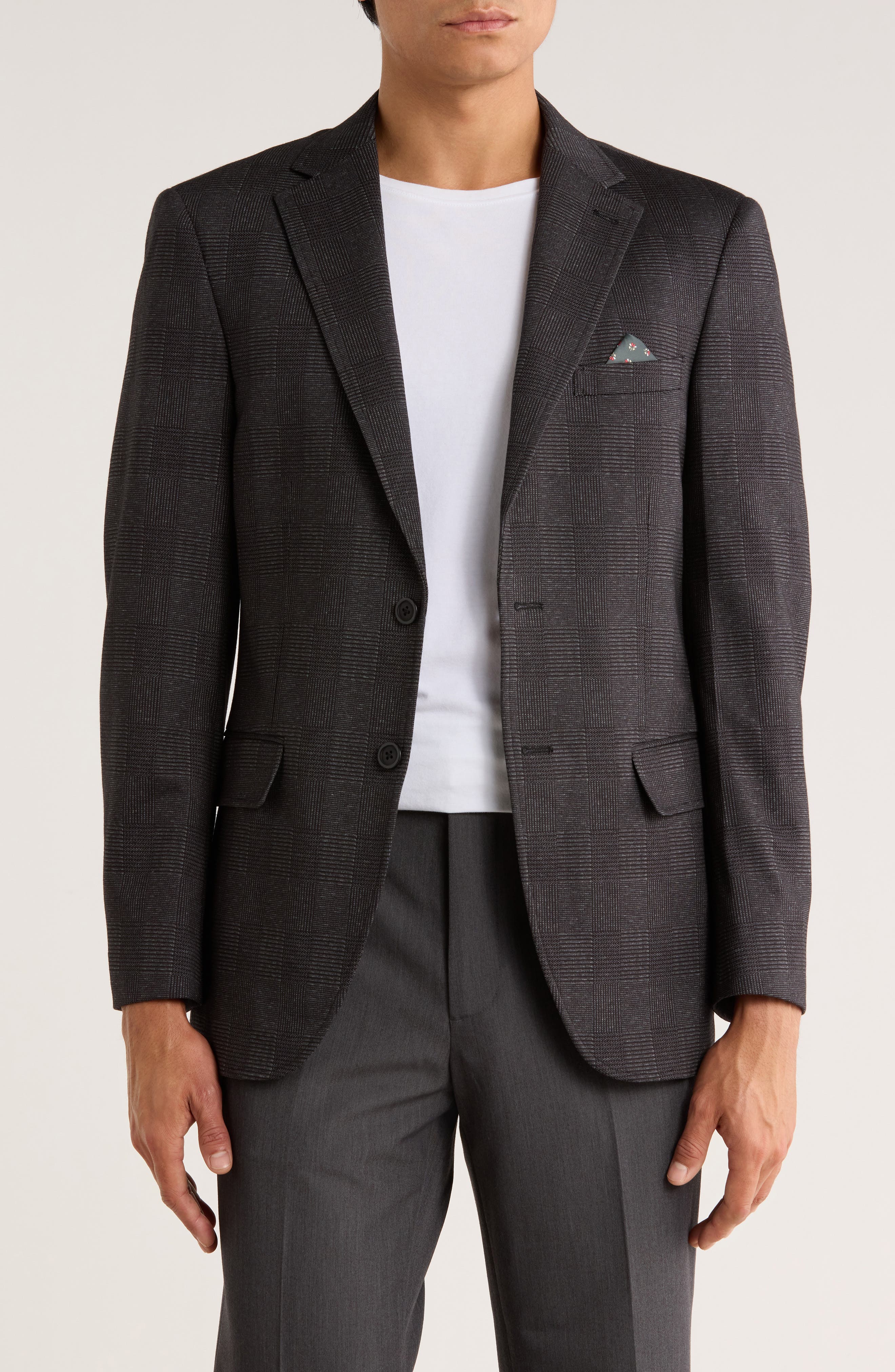 Lucky Brand Glen Plaid Knit Sport Coat
