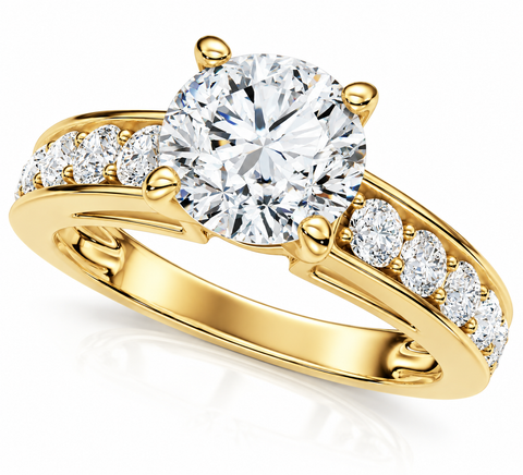 Certified 3 Ct Diamond Engagement Ring Cathedral Lab Grown