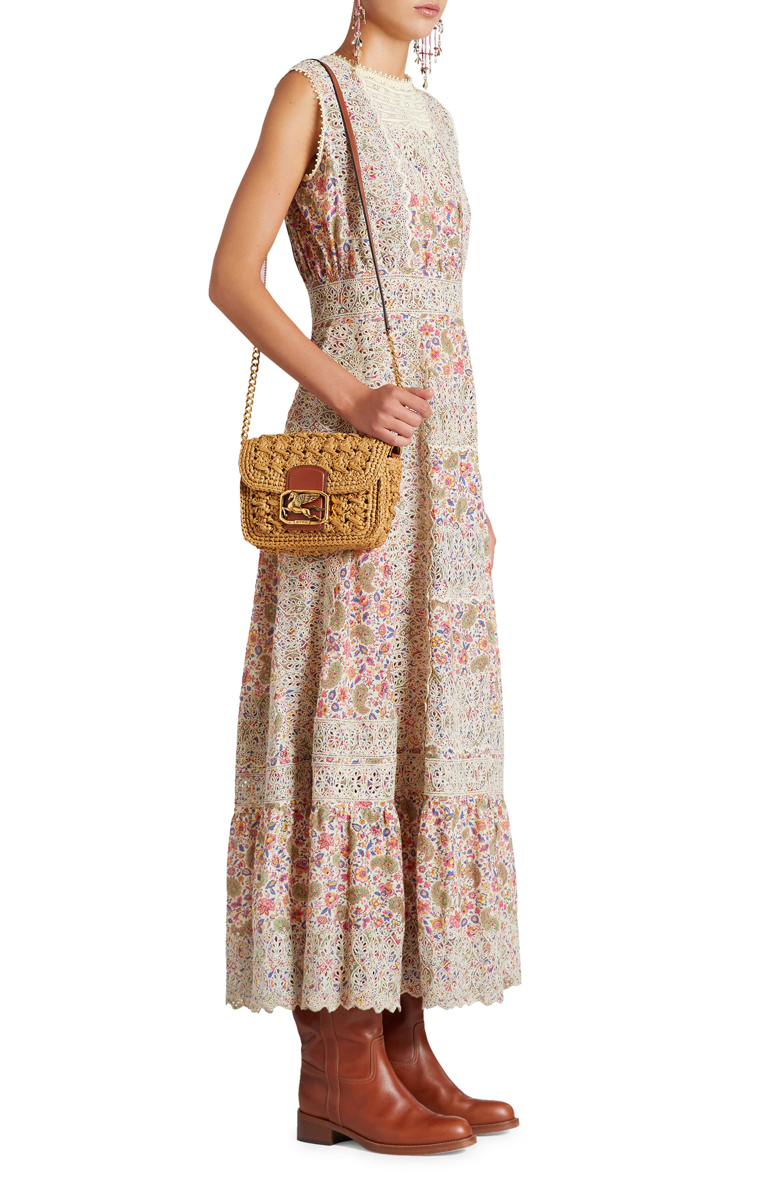 Pegaso Raffia Crossbody Bag, Alternate, color, BEIGE