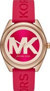Michael Kors Janelle Silicone Strap Watch, 42mm