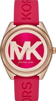 Michael Kors Janelle Silicone Strap Watch, 42mm