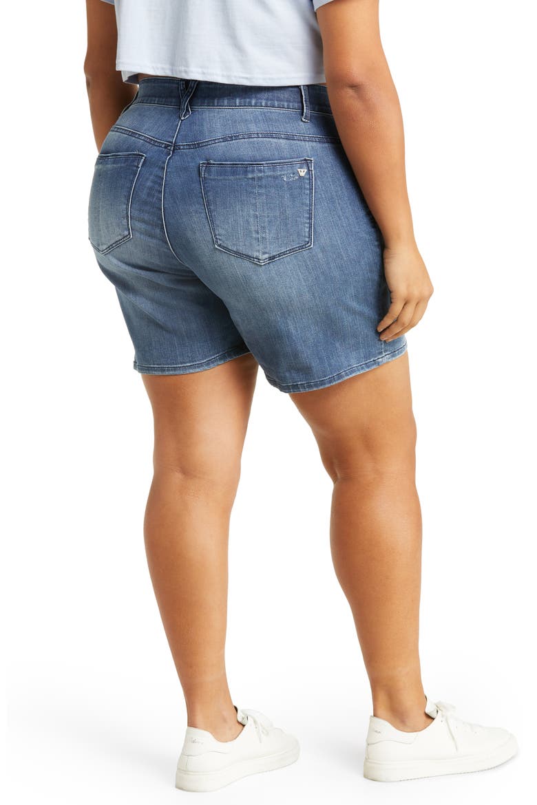 'Ab'Solution High Waist Denim Shorts (Nordstrom Exclusive), Alternate, color, BLUE ARTIS