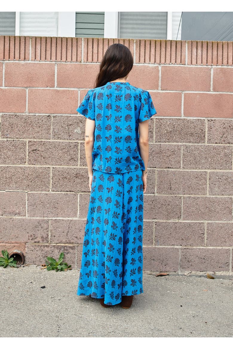 Kenna Flutter Sleeve Blouse, Alternate, color, Azure