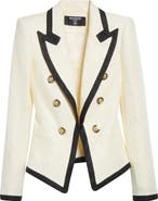 Balmain Two-Tone Basket Weave Fitted Jacket
