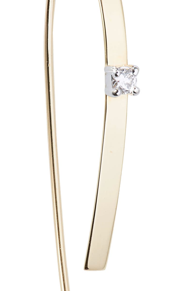 LANA 14K Gold Small Diamond Hooked-On Hoop Earrings, Alternate, color, 