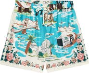 AMIRI California Print Silk Pajama Shorts