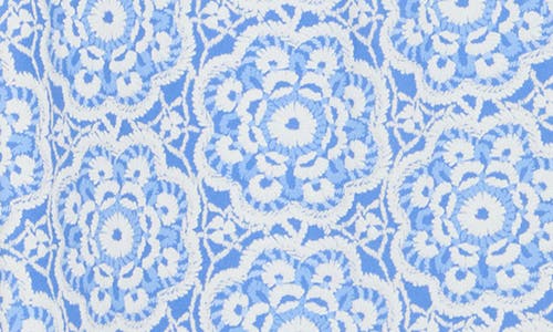 Ruby Rd. Ruby Rd Embroidered Puff Print Flutter Sleeve T-shirt In Blue