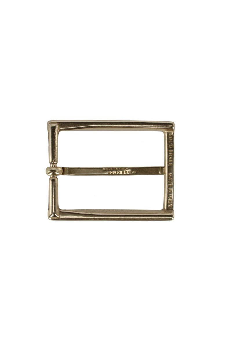 35mm Italian Classic Rectangular Solid Brass Harness Belt Buckle, Alternate, color, Polished Brass