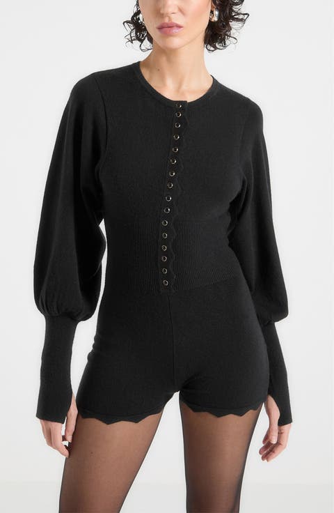 Michele Knitted Scallop Hem Playsuit