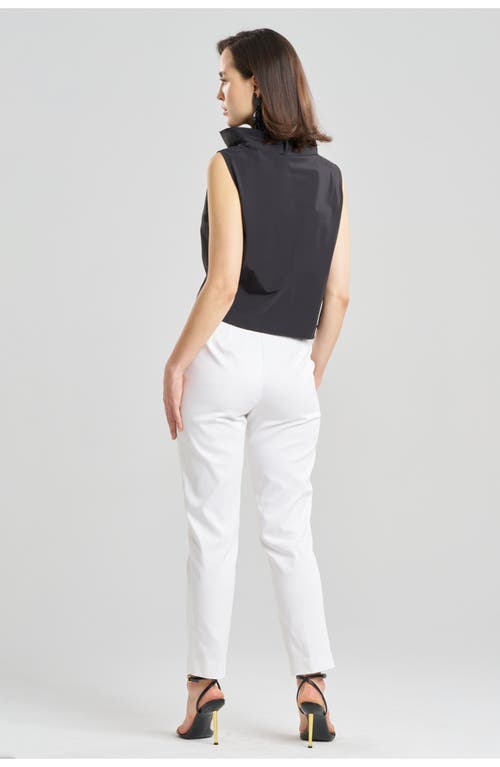 Natori Sleeveless Funnel-neck Cotton Poplin Shirt In Black