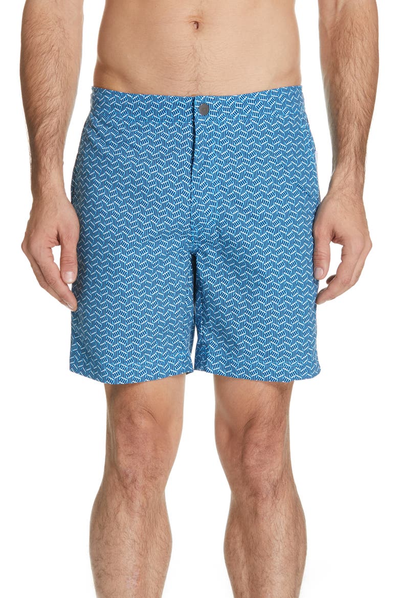 Calder Swim Trunks, Main, color, POOL BLUE