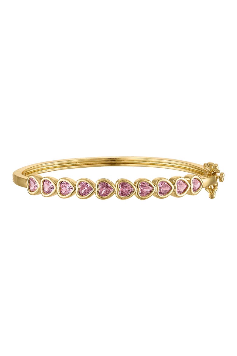 Kids' Cubic Zirconia Heart Bracelet, Main, color, YELLOW GOLD