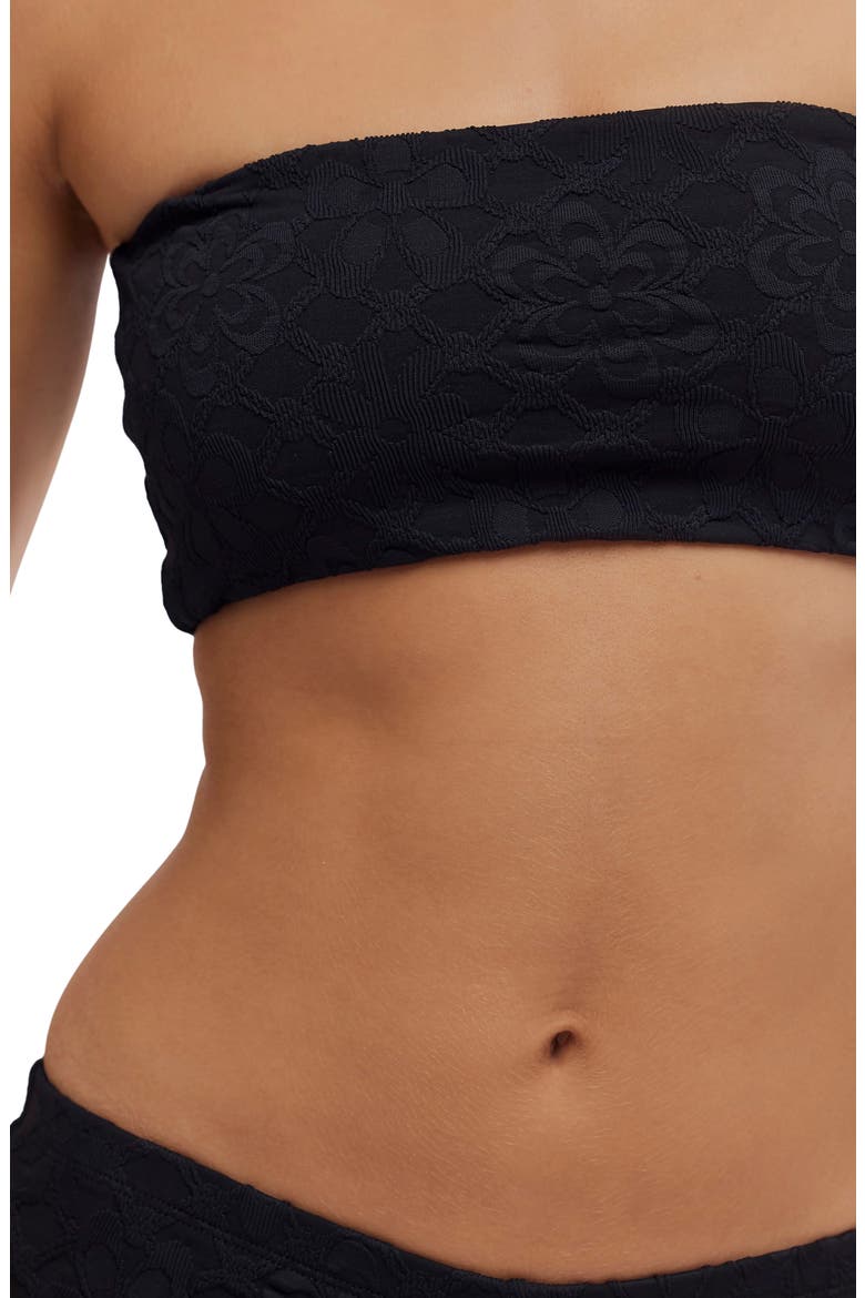 Lola Strapless Bandeau Bikini Top, Alternate, color, BLACK