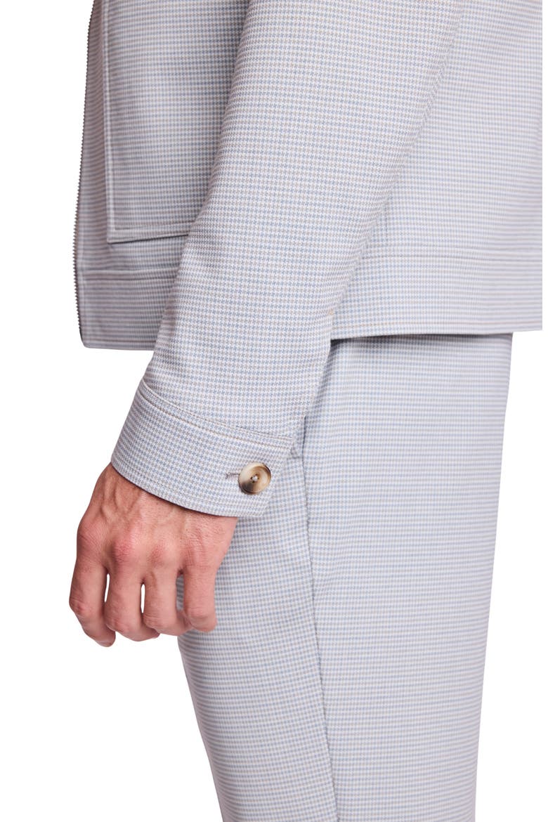 Milo Slim Fit Zip Jacket, Alternate, color, STEEL PUDDLE KNIT HOUNDSTOOTH
