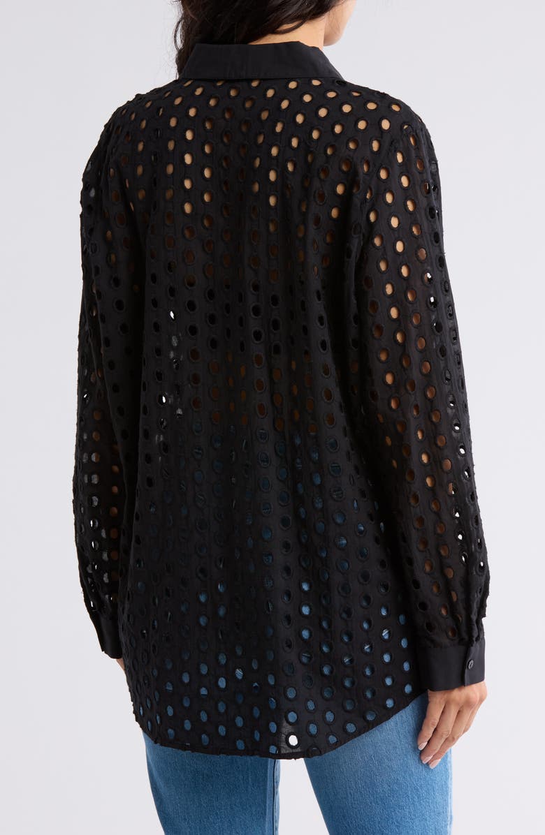 L'AGENCE Lindy Eyelet Button-Up Shirt, Alternate, color, 