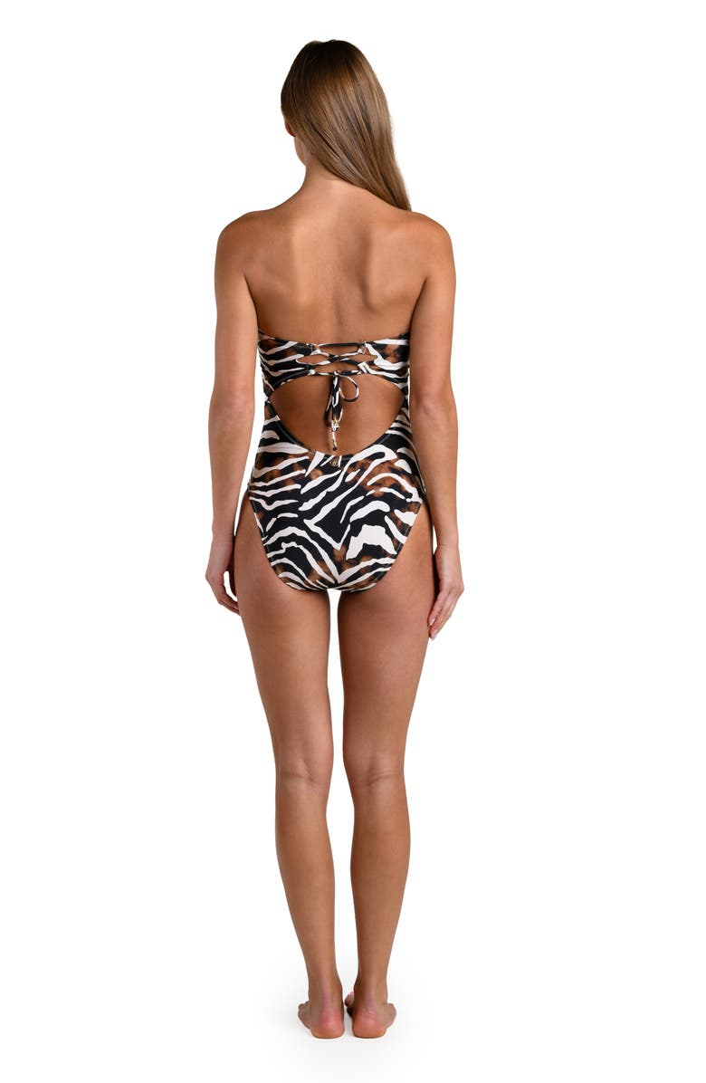 Sunshine 79 Nightlife Bandeau One-Piece Swimsuit, Alternate, color, Brown Multi